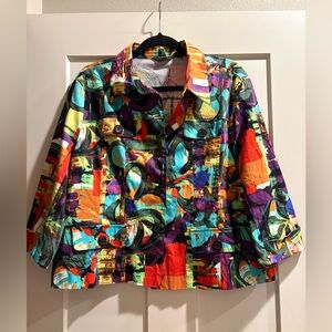 Toni Morgan NWT Colorful Abstract Jacket - Effortless
Style, Cotton, Fun